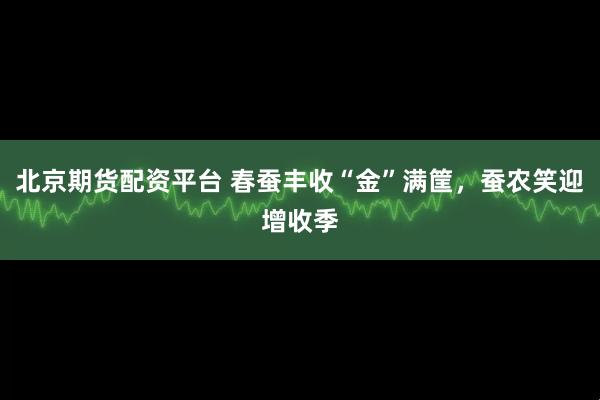 北京期货配资平台 春蚕丰收“金”满筐，蚕农笑迎增收季